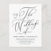 黒お洒落書結婚のQRコード インビテーションポストカード (正面)