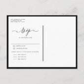 黒お洒落書道結婚の インビテーションポストカード (裏面)