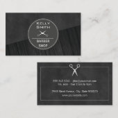 黒お洒落濃いダークウッド色ブロック 名刺 (正面/裏面)