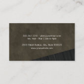 黒お洒落濃いダークウッド色ブロック 名刺 (裏面)