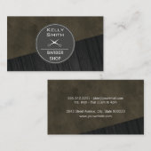 黒お洒落濃いダークウッド色ブロック 名刺 (正面/裏面)