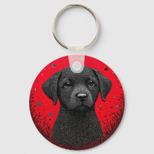 黒お洒落犬 キーホルダー