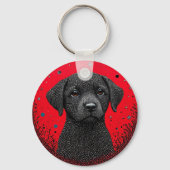 黒お洒落犬 キーホルダー (裏面)