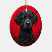 黒お洒落犬 セラミックオーナメント (右)
