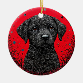 黒お洒落犬 セラミックオーナメント