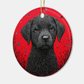 黒お洒落犬 セラミックオーナメント (左)