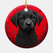 黒お洒落犬 セラミックオーナメント (裏面)