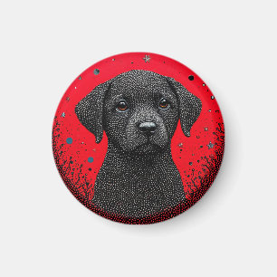 黒お洒落犬 マグネット