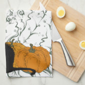 黒お洒落猫ハロウィーン キッチンタオル (四つ折り)