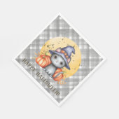 黒お洒落猫ハロウィーン スタンダードランチョンナプキン (角)