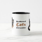 黒お洒落猫ブラックキャットスリープベリーアップ マグカップ (中央)