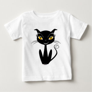 黒お洒落猫 ベビーTシャツ