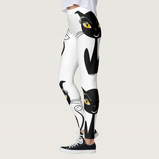 黒お洒落猫 レギンス (左)