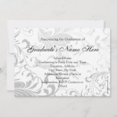 黒お洒落白スワール卒業 招待状 (裏面)