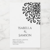 黒お洒落白フローリッシュキャンドルラベル フードラベル (シングルラベル)