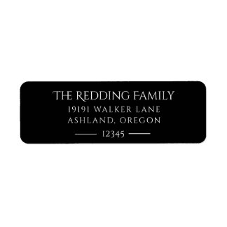 黒お洒落白モダン差出人住所 ラベル