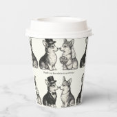 黒お洒落白ヴィンテージコルギ結婚ズ 紙コップ (裏面)