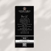 黒お洒落白QRコード公証人価格表 ラックカード