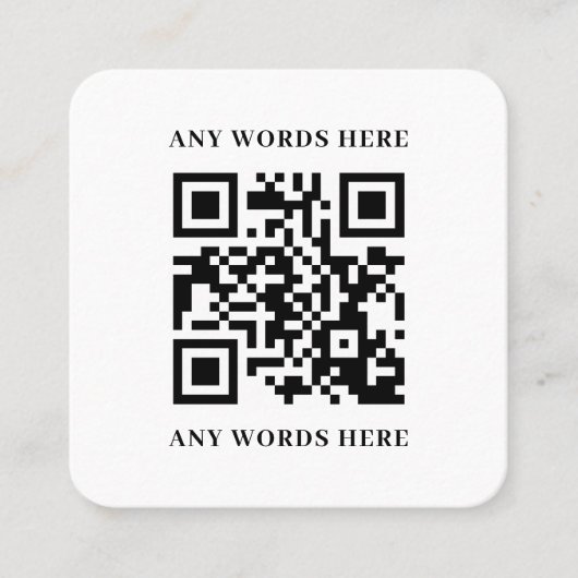 黒お洒落色のカスタムQRコード（ロゴ付き） スクエア名刺 (正面)