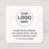 黒お洒落色のカスタムQRコード（ロゴ付き） スクエア名刺 (裏面)