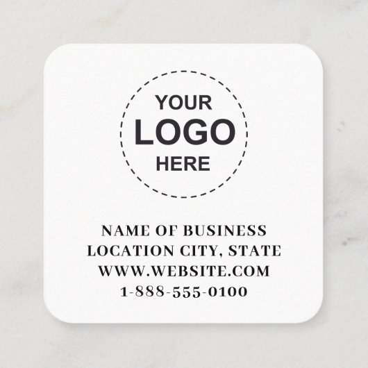 黒お洒落色のカスタムQRコード（ロゴ付き） スクエア名刺 (裏面)