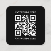 黒お洒落色のカスタムQRコード（ロゴ付き） スクエア名刺 (正面)