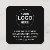 黒お洒落色のカスタムQRコード(ロゴ付き) スクエア名刺 (裏面)