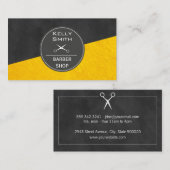 黒お洒落色 | 金ゴールドテクスチャカラー | 理容師 名刺 (正面/裏面)