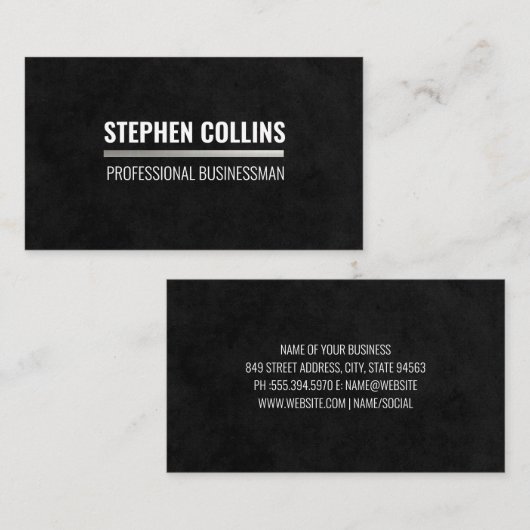 黒お洒落色 |金属トリムバー 名刺 (正面/裏面)