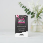 黒お洒落金属ネイルアーティストネイリスト 名刺 (スタンド正面)