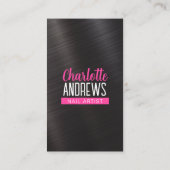 黒お洒落金属ネイルアーティストネイリスト 名刺 (裏面)