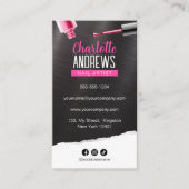 黒お洒落金属ネイルアーティストネイリスト 名刺 (正面)