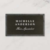 黒お洒落革 | 石板トリム | QRコード 予約カード (正面)