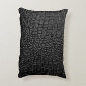 黒お洒落:レザーテクスチャエレガンス アクセントクッション (裏面(縦))