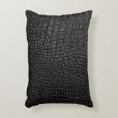 黒お洒落:レザーテクスチャエレガンス アクセントクッション (正面(垂直))