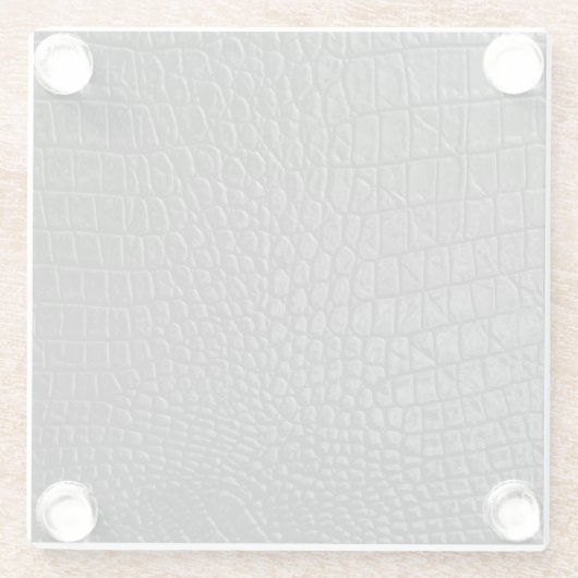 黒お洒落：レザーテクスチャエレガンス ガラスコースター (裏面)