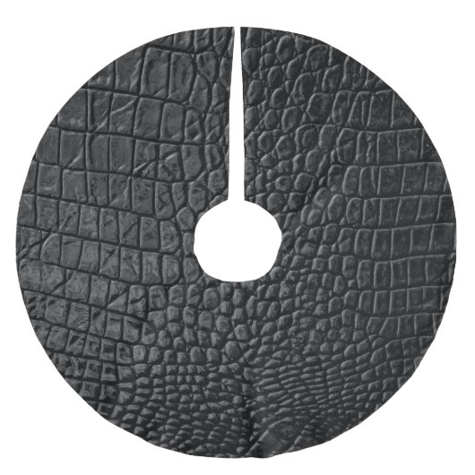 黒お洒落:レザーテクスチャエレガンス ブラッシュドポリエステルツリースカート (正面)