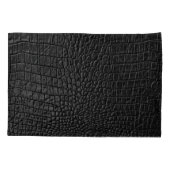 黒お洒落:レザーテクスチャエレガンス 枕カバー (裏面)