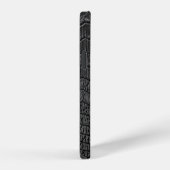 黒お洒落:レザーテクスチャエレガンス iPhoneケース (右側面)