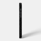 黒お洒落:レザーテクスチャエレガンス iPhoneケース (左側面)