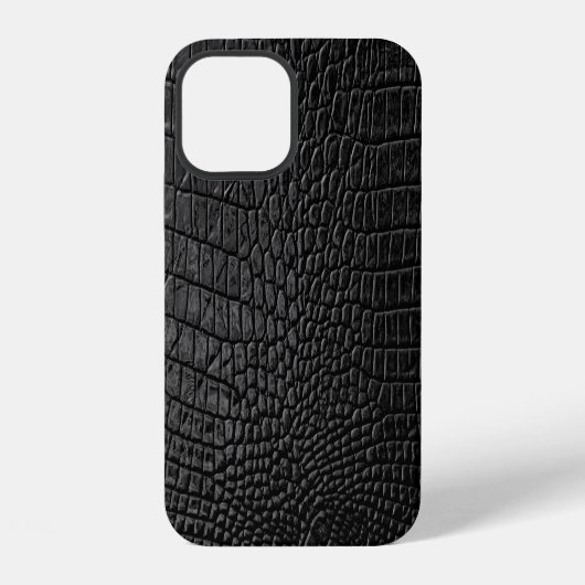 黒お洒落:レザーテクスチャエレガンス iPhoneケース (裏面)