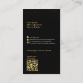 黒お洒落&金ゴールド波状スケルトン鍵公証人QR 名刺 (裏面)