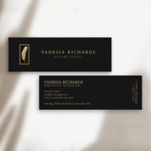 黒お洒落&金ゴールド羽毛フォトQRコード公証人