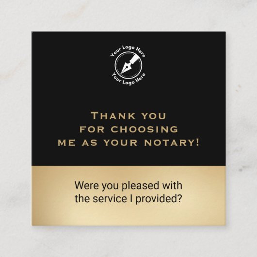 黒お洒落GoogleレビューQRコード公証人マーケティング スクエア名刺 (正面)