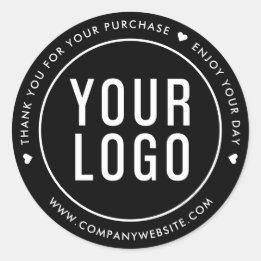 黒お買い物スタンプのロゴ ラウンドシール