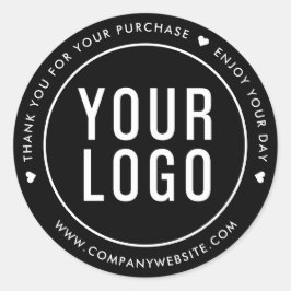 黒お買い物スタンプのロゴ ラウンドシール