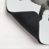 黒かっこい水色の猫 マウスパッド (コーナー)