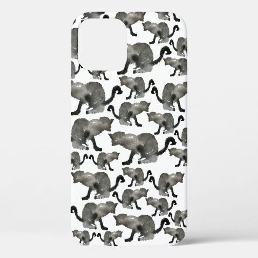 黒かっこい水色の猫 Case-Mate iPhoneケース (裏面)