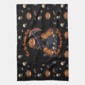 🖤黒かぼちゃキングキッチンタオル🎃 キッチンタオル (縦)