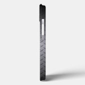 黒からグレーのダイヤモンドプレート鋼バックグラウンドアート Case-Mate iPhoneケース (裏面 / 左)